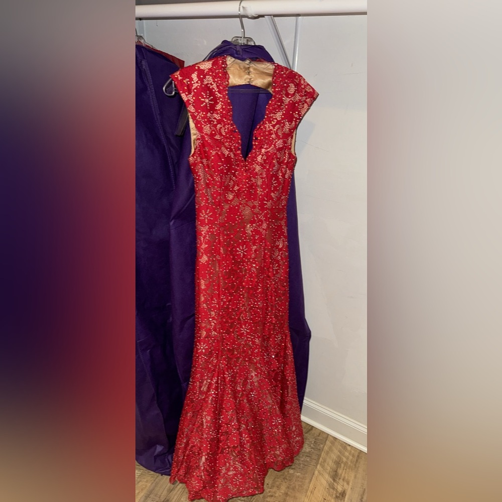 Red Backless Prom Dress
